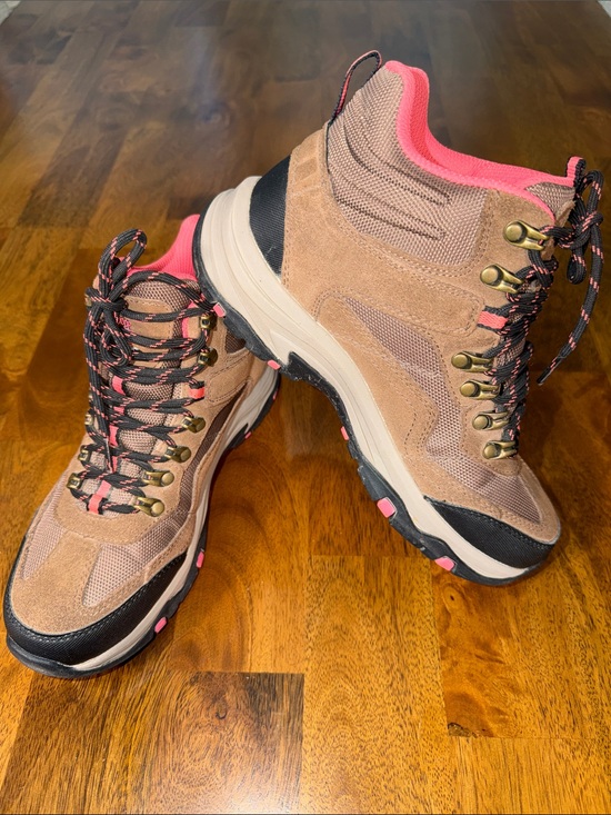 Skechers Shoes - Skechers 167008 outdoor 7 Tan and Pink Lace-Up Hiking Boots